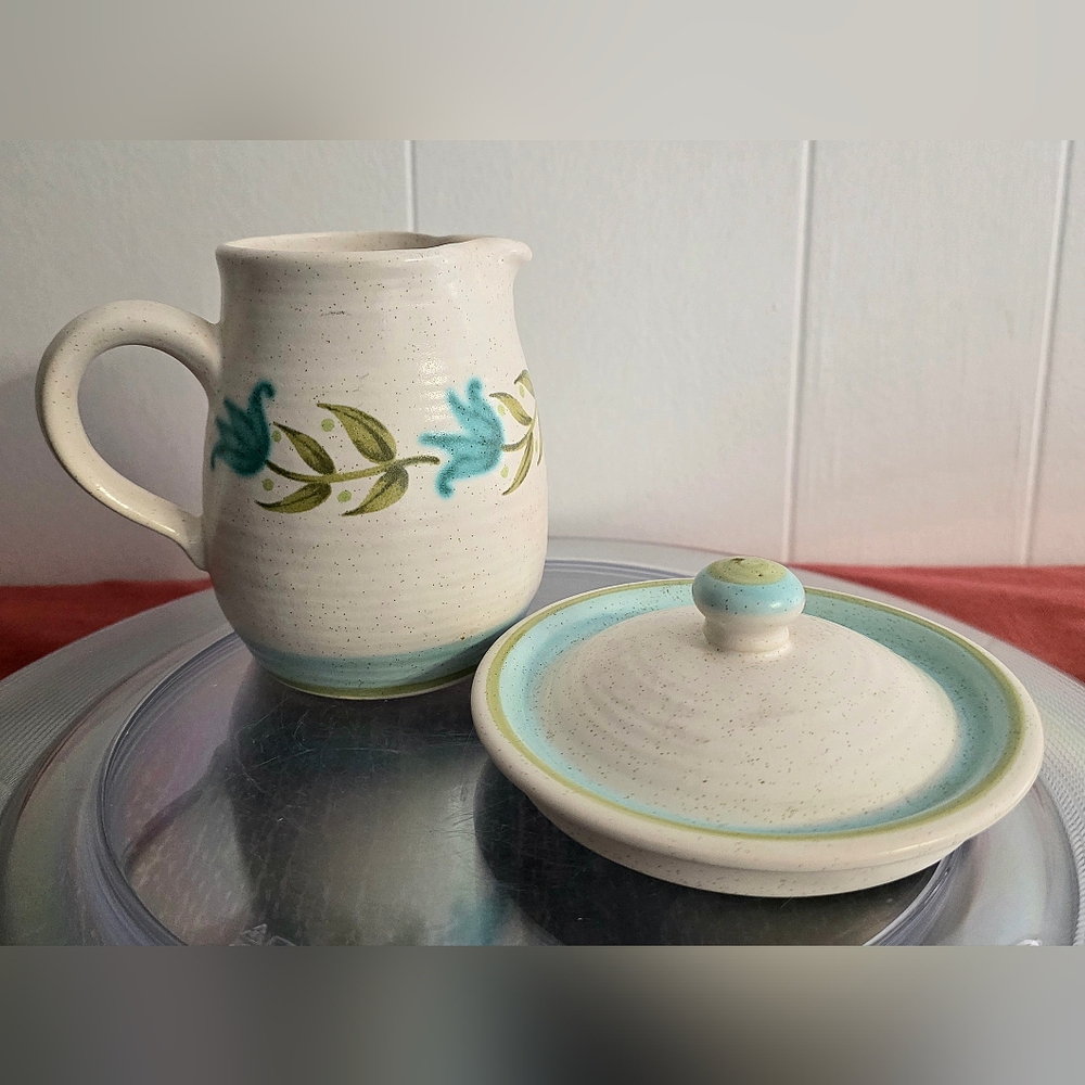Franciscan Earthenware Tulip Time Creamer And Lid For Sugar Bowl Or Tea Pot